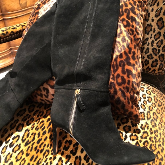 NIB Nine West black suede knee high boots - Picture 2 of 6
